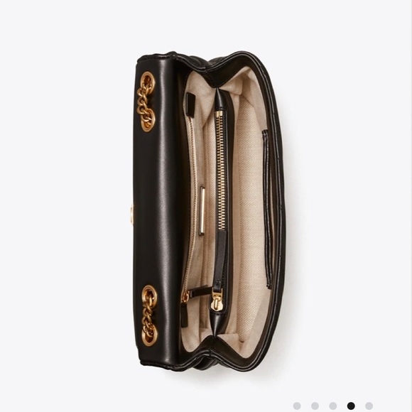 Tory Burch Kira Chevron CONVT SHLDR Bag. Excellent Condition New. Black/Gold. - Picture 12 of 14